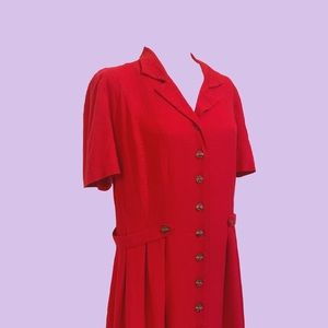 Red vintage shirt dress